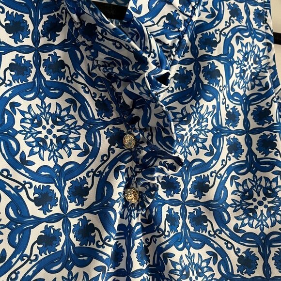 Mud Pie Whitney Sleeveless Tank Royal Blue China Garden Size Small - Picture 10 of 10